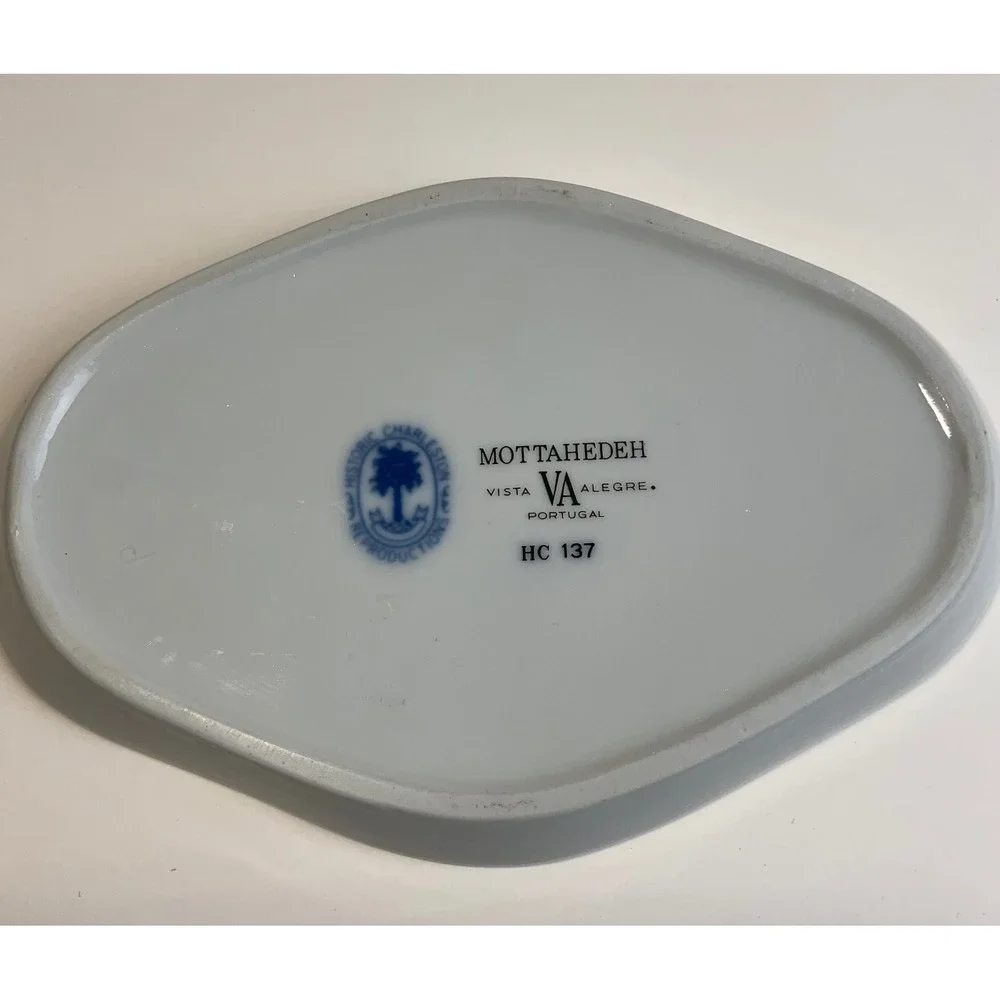 Mottahedeh Vista Alegre Blue Canton Historic Charleston relish Tray  Portugal